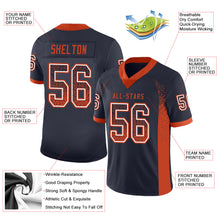 Load image into Gallery viewer, Custom Navy Orange-White Drift Fashion Football Jersey
