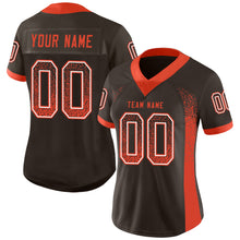 Load image into Gallery viewer, Custom Brown Orange-White Drift Fashion Football Jersey
