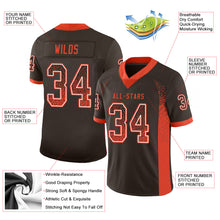 Load image into Gallery viewer, Custom Brown Orange-White Drift Fashion Football Jersey
