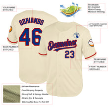 Load image into Gallery viewer, Custom Cream Royal-Red Mesh Authentic Throwback Baseball Jersey
