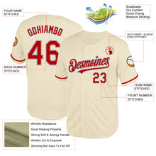 Load image into Gallery viewer, Custom Cream Red-Gray Mesh Authentic Throwback Baseball Jersey
