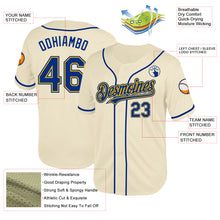 Load image into Gallery viewer, Custom Cream Royal-Gold Mesh Authentic Throwback Baseball Jersey
