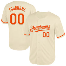 Load image into Gallery viewer, Custom Cream Orange Mesh Authentic Throwback Baseball Jersey

