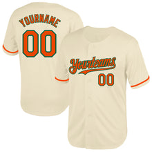 Load image into Gallery viewer, Custom Cream Orange-Kelly Green Mesh Authentic Throwback Baseball Jersey

