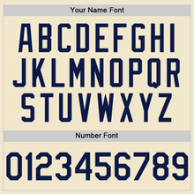 Load image into Gallery viewer, Custom Cream Navy Mesh Authentic Throwback Baseball Jersey
