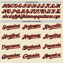 Load image into Gallery viewer, Custom Cream Navy-Orange Mesh Authentic Throwback Baseball Jersey
