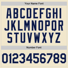 Load image into Gallery viewer, Custom Cream Navy-Gray Mesh Authentic Throwback Baseball Jersey
