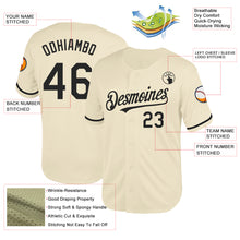 Load image into Gallery viewer, Custom Cream Black Mesh Authentic Throwback Baseball Jersey
