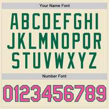 Load image into Gallery viewer, Custom Cream Pink-Kelly Green Mesh Authentic Throwback Baseball Jersey
