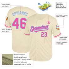 Load image into Gallery viewer, Custom Cream Pink-Light Blue Mesh Authentic Throwback Baseball Jersey
