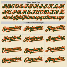 Load image into Gallery viewer, Custom Cream Green-Orange Mesh Authentic Throwback Baseball Jersey
