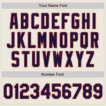 Load image into Gallery viewer, Custom Cream (Navy Red Pinstripe) Navy-Red Authentic Baseball Jersey
