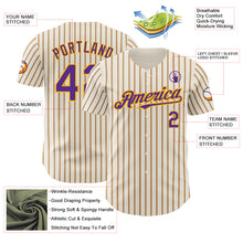 Load image into Gallery viewer, Custom Cream (Purple Gold Pinstripe) Purple-Gold Authentic Baseball Jersey
