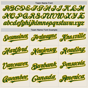 Custom Cream (Green Gold Pinstripe) Green-Gold Authentic Baseball Jersey