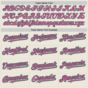 Custom Cream (Kelly Green Pink Pinstripe) Pink-Kelly Green Authentic Baseball Jersey