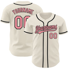 Load image into Gallery viewer, Custom Cream Medium Pink-Black Authentic Baseball Jersey
