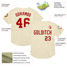 Load image into Gallery viewer, Custom Cream Red Mesh Authentic Throwback Baseball Jersey
