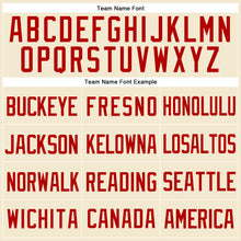 Load image into Gallery viewer, Custom Cream Red Mesh Authentic Throwback Baseball Jersey
