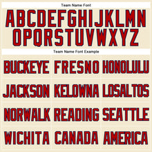 Load image into Gallery viewer, Custom Cream Red-Navy Mesh Authentic Throwback Baseball Jersey
