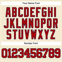 Load image into Gallery viewer, Custom Cream Red-Navy Mesh Authentic Throwback Baseball Jersey
