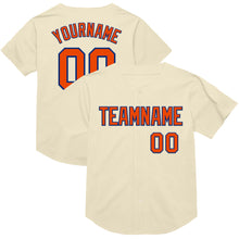 Load image into Gallery viewer, Custom Cream Orange-Royal Mesh Authentic Throwback Baseball Jersey
