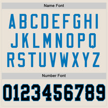 Load image into Gallery viewer, Custom Cream Black-Blue Mesh Authentic Throwback Football Jersey
