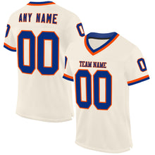 Load image into Gallery viewer, Custom Cream Royal-Orange Mesh Authentic Throwback Football Jersey
