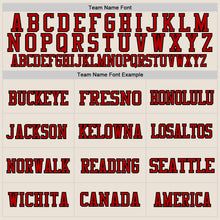 Load image into Gallery viewer, Custom Cream Red-Black Mesh Authentic Throwback Football Jersey
