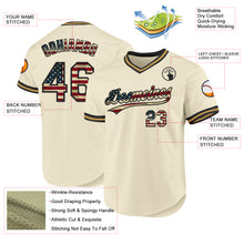 Load image into Gallery viewer, Custom Cream Vintage USA Flag Black-Old Gold Authentic Throwback Baseball Jersey
