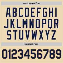 Load image into Gallery viewer, Custom Cream Navy-Old Gold Authentic Throwback Basketball Jersey
