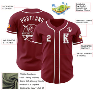 Custom Crimson White Authentic Baseball Jersey