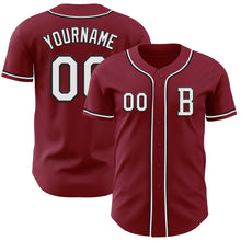 Load image into Gallery viewer, Custom Crimson White-Black Authentic Baseball Jersey
