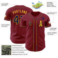 Load image into Gallery viewer, Custom Crimson Navy-Gold Authentic Baseball Jersey
