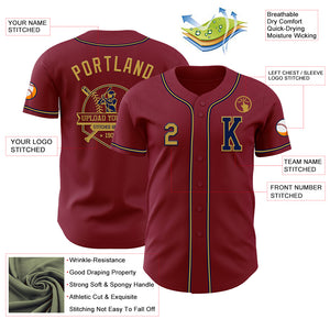 Custom Crimson Old Gold-Navy Authentic Baseball Jersey