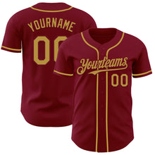 Load image into Gallery viewer, Custom Crimson Old Gold Authentic Baseball Jersey
