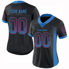 Load image into Gallery viewer, Custom Black Powder Blue-Red Drift Fashion Football Jersey
