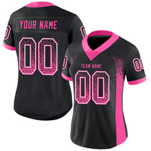 Load image into Gallery viewer, Custom Black Pink-White Drift Fashion Football Jersey
