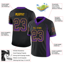 Load image into Gallery viewer, Custom Black Purple-Gold Drift Fashion Football Jersey
