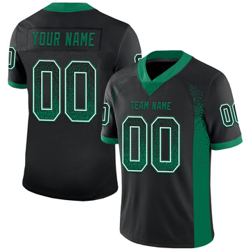 Custom Black Kelly Green-White Drift Fashion Football Jersey