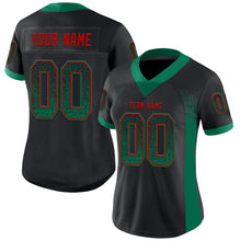 Load image into Gallery viewer, Custom Black Kelly Green-Red Drift Fashion Football Jersey
