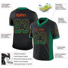 Load image into Gallery viewer, Custom Black Kelly Green-Orange Drift Fashion Football Jersey
