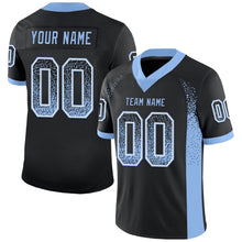 Load image into Gallery viewer, Custom Black Light Blue-White Drift Fashion Football Jersey
