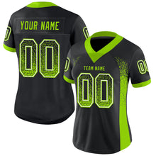 Load image into Gallery viewer, Custom Black Neon Green-White Drift Fashion Football Jersey
