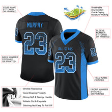 Load image into Gallery viewer, Custom Black Powder Blue-White Drift Fashion Football Jersey
