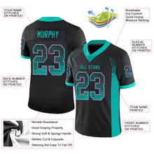Load image into Gallery viewer, Custom Black Aqua-Pink Drift Fashion Football Jersey

