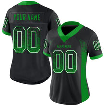 Load image into Gallery viewer, Custom Black Grass Green-White Drift Fashion Football Jersey

