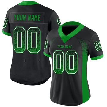 Custom Black Grass Green-White Drift Fashion Football Jersey