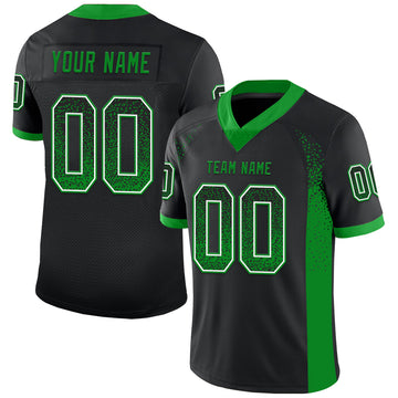 Custom Black Grass Green-White Drift Fashion Football Jersey