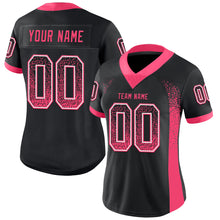 Load image into Gallery viewer, Custom Black Neon Pink-White Drift Fashion Football Jersey
