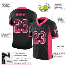 Load image into Gallery viewer, Custom Black Neon Pink-White Drift Fashion Football Jersey
